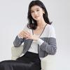 Early Spring V-Neck Knitted Striped Cardigan