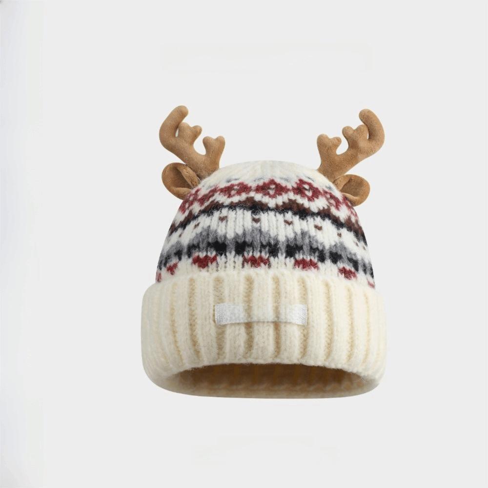 Windproof Knitted Deer Antler Hat Knitted Festival Christmas Antler Hat New Deer Hat  Outdoor