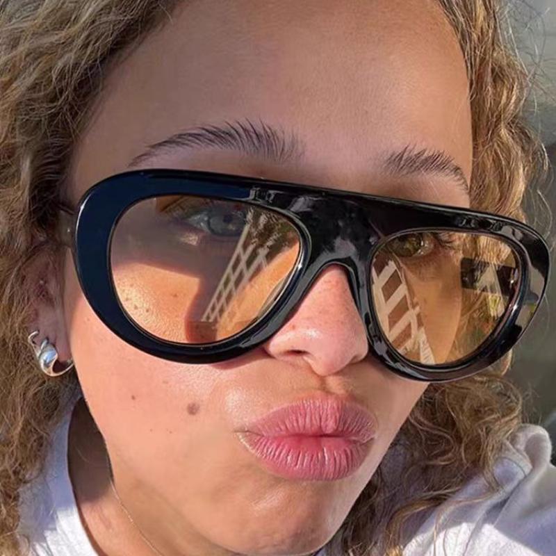 Vintage Luxury Brand Designer Oversized Pilot Sunglasses Women For Men Shades Big Frame Windproof Popular Punk Sun Glasses Uv400