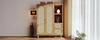 Wardrobe country house style oak 161x120x48 cm wood, 2 doors, 2 drawers, open shelves, with clothes rail, ideal for bedroom and hallway