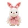 Floral Pattern Rabbit Plush Toy Big Bow Dress Bunny Plush Doll Cute Stuffed Rabbit  Kid Pillow