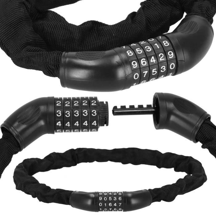 Lucchetto a cavo per bicicletta con codice numerico 98 cm - SPRINGOS