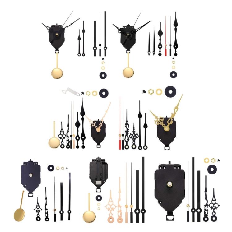 Clockwork Mechanisms Wall Pendulum Clock Spare Parts Kits with Different Hand Option Craft and Repairing Replacement