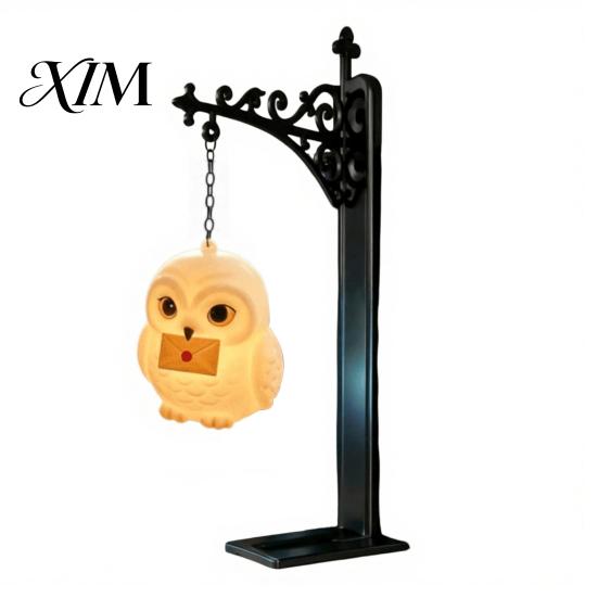 Relaxed Reading Light for Den Hanging Magic Owl Bird Deer Bookend Lamp, Gothic Metal Bookshelf Light, Unique Gift Mom Sister Vintage