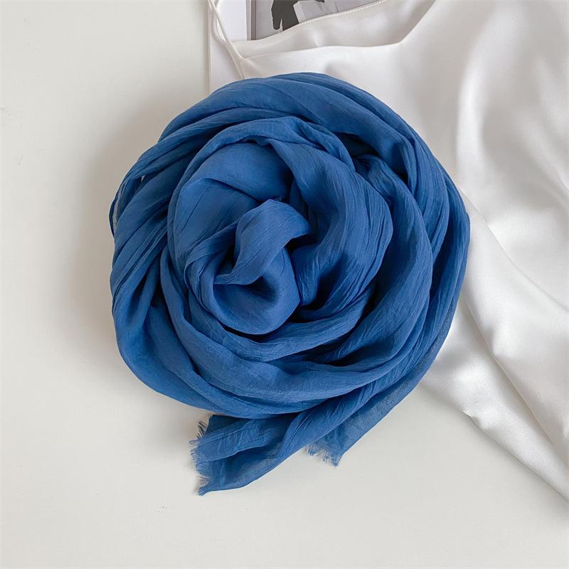 Thin Women's Desert Shawl Color Winning Cotton and Linen Beige Versatile Scarf Xinjiang Travel Sunscreen Scarf