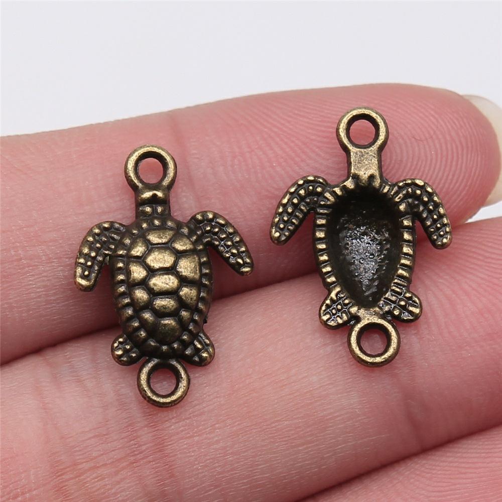 10pcs Connector Charms Tibetan Bronze Silver Color Pendants Vintage Jewelry Making DIY Handmade Craft