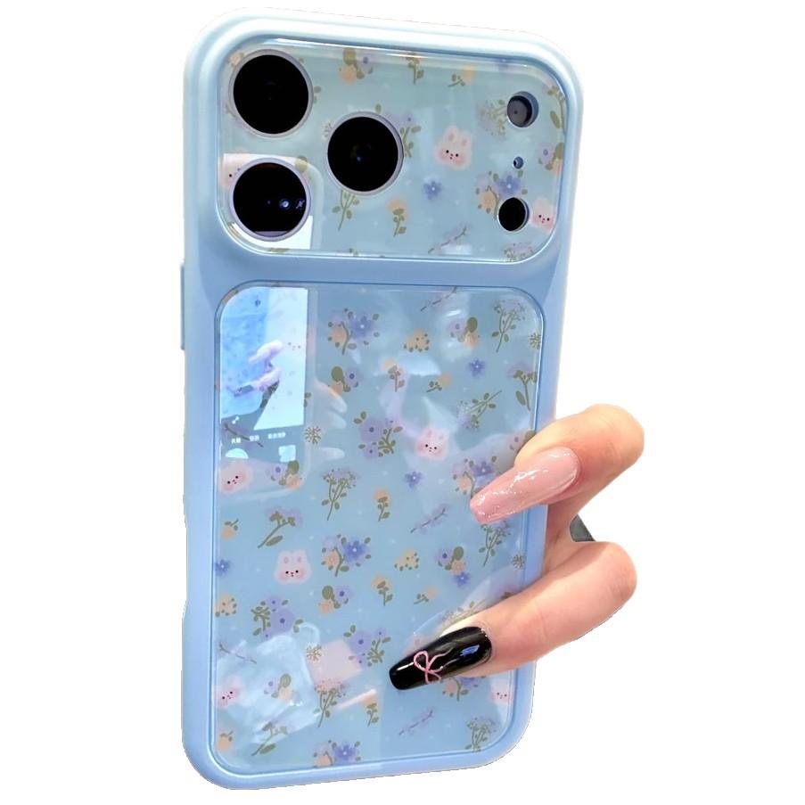 Korean blue and purple floral rabbit is suitable for iPhone11pro large window mobile phone case Apple 11/11 fresh 11 sets