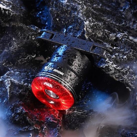 WEST BIKING Waterproof Bicycle Light Brake Sensor Smart Cycling Bike Tail Light