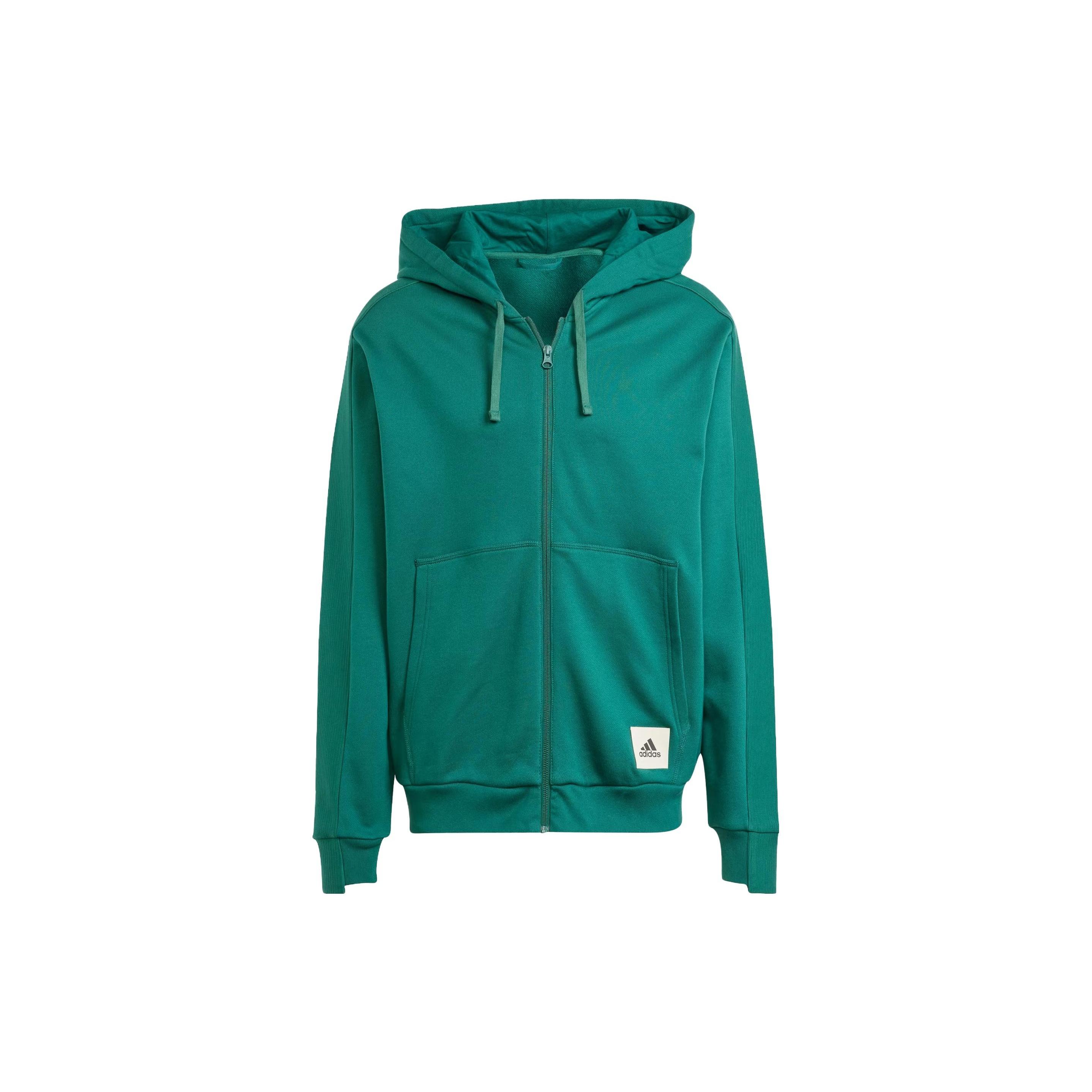 adidas Lounge French Terry Full-Zip Sweatshirt Collegiate Green Men s IQ3427 XL