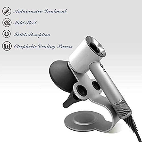 YUET Magnetic Hair Dryer Holder, Shelf Bracket, Stand, Hanger, Straightener Organizer, Blow Dryer Storage Rack with Holes, Supersonic Bathroom Aluminu