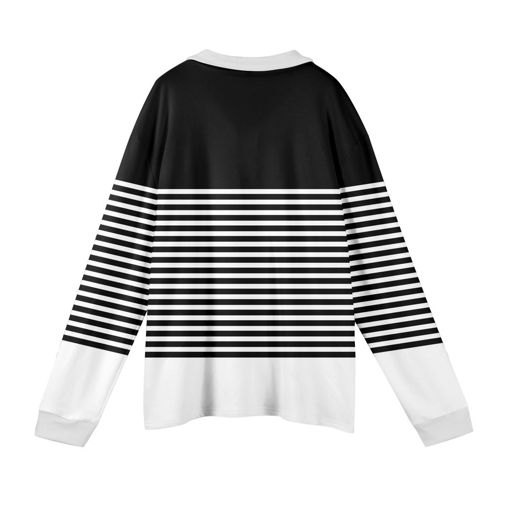 Men's Casual Striped Print Button-Up Long-Sleeve Tops