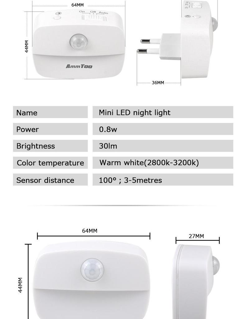 Infrared Sensing LED Night Light for Wardrobe, Kitchen, Bedroom, and Corridor