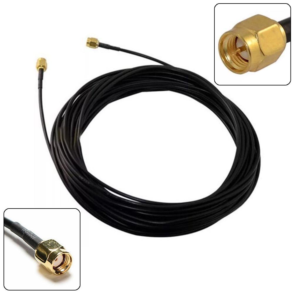 10m RG174 Coaxial Antenna Extension Cable with For SMA Male to For SMA Male Connectors 50 Ohm for Wireless Signal Enhancement