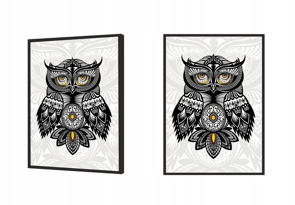 Picture Poster In a Frame 53x73 Cm Owl Tribal P589