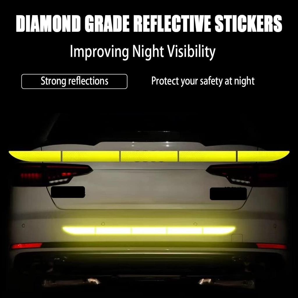 Car Trunk Reflective Sticker, Strong Reflective Anti-Scratch Waterproof Adhesive Stickers for Safe Driving, Universal for Most Cars/SUVs/Pickup