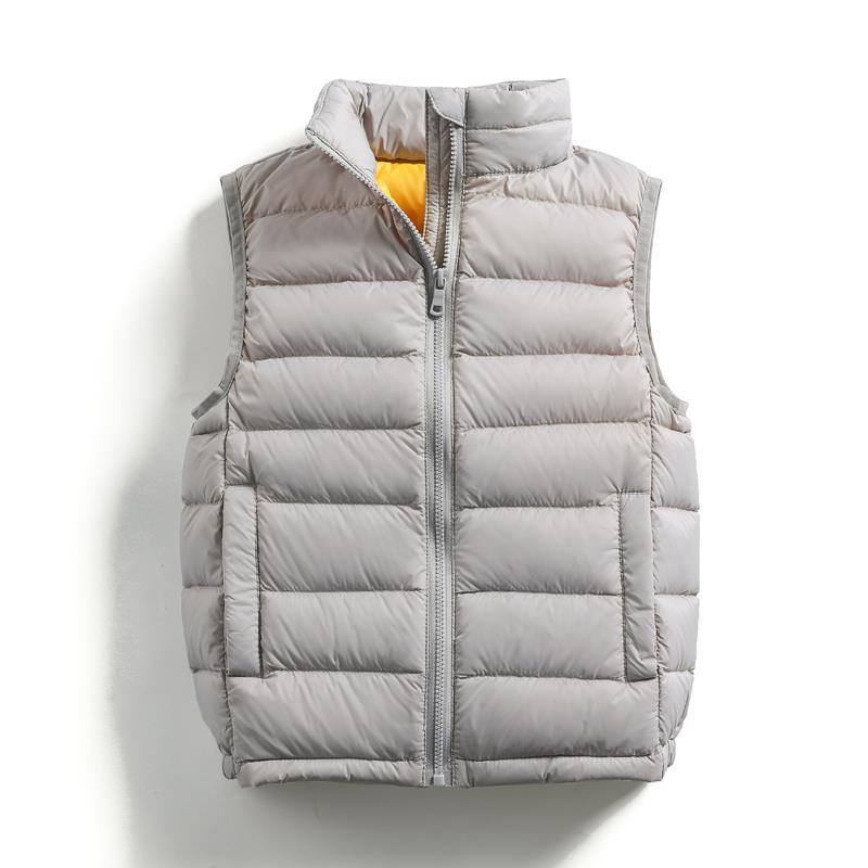 2-14 Years Children Ultra Light 90% White Duck Down Vests Fall Winter Baby Girls Thin Warm Waistcoats for Boys Kids
