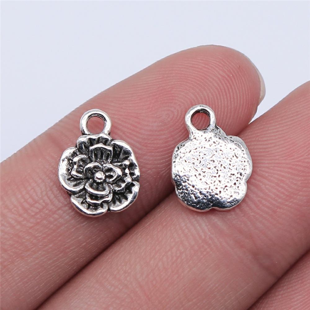 20 Stück Blumenanhänger Antiksilberfarbe Sonnenblumenanhänger Schmuck DIY Gänseblümchen-Anhänger Für Armbandherstellung
