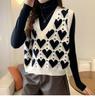 Heart Autumn Winter Women's Knit Vest: Trendy College Style Sweater for 2025