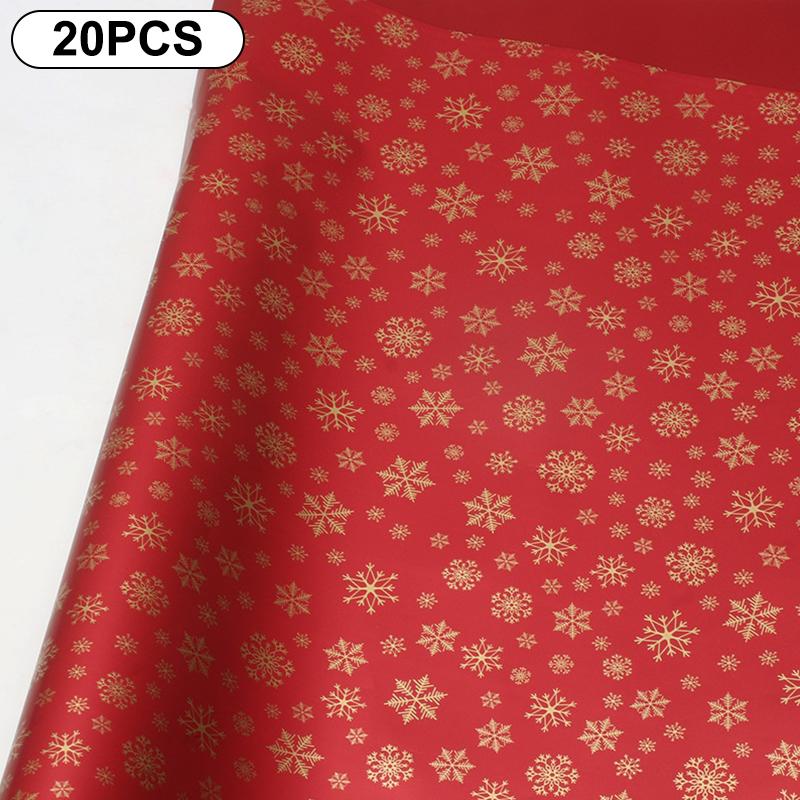 20-Count 57*57cm Flower Wrapping Papers for DIY Xmas Bouquet Packaging, Waterproof Xmas Gift Wraps
