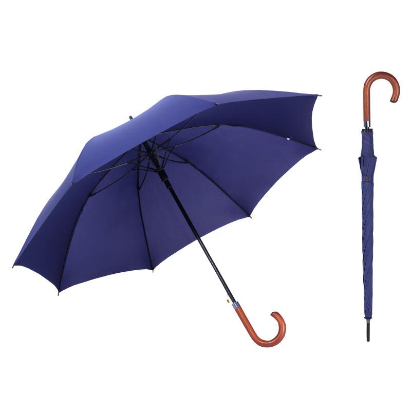 Tri-polar Automatic Large Wood Handle Straight Umbrella