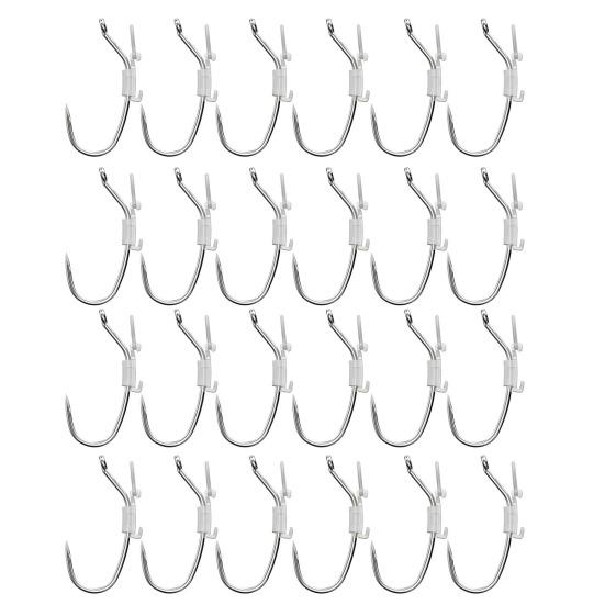 6/12/24Pcs Luminous Live Shrimp Fixing Hook Heavy Duty Metal Barbed Fishhook Freshwater Saltwater Catfish Bass Fishing Hook Fishing Accessories