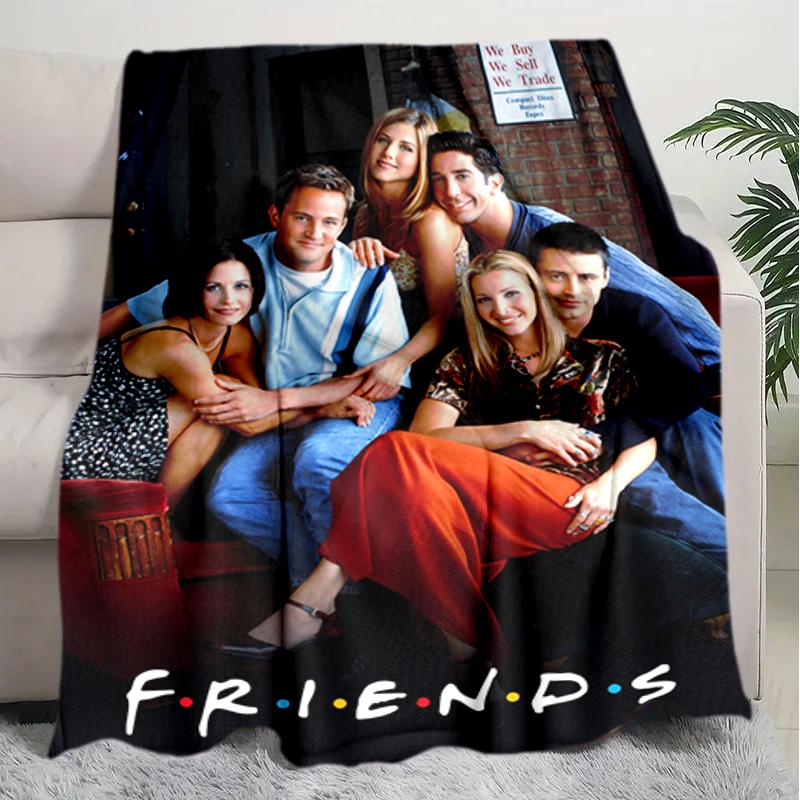 1PC Friends printed blanket, all season lightweight home office outdoor nap multifunctional blanket A8