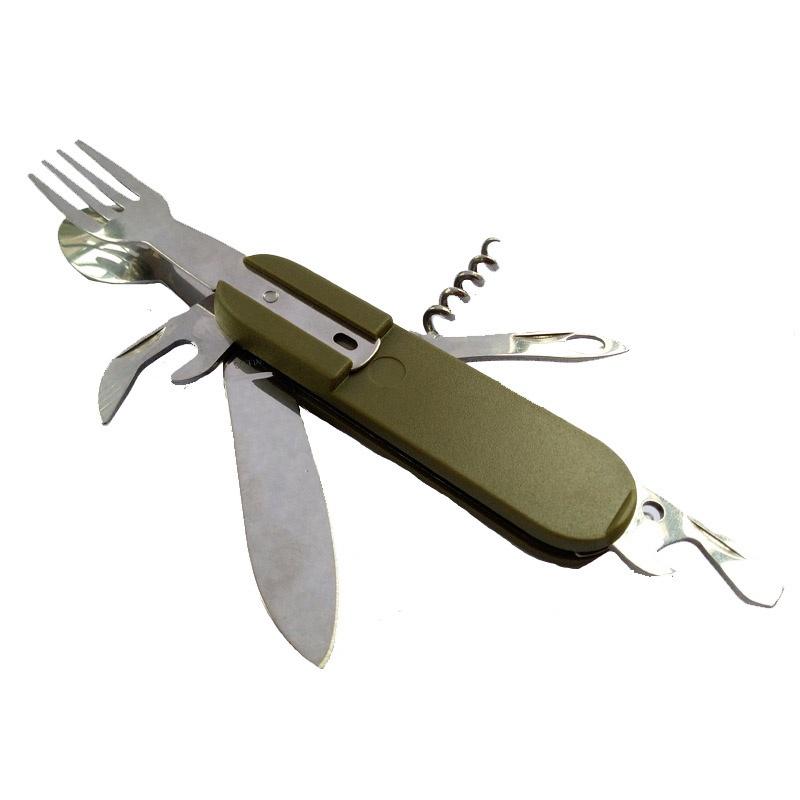Camping Multifunctional Portable Folding Stainless Steel Tableware Cutlery