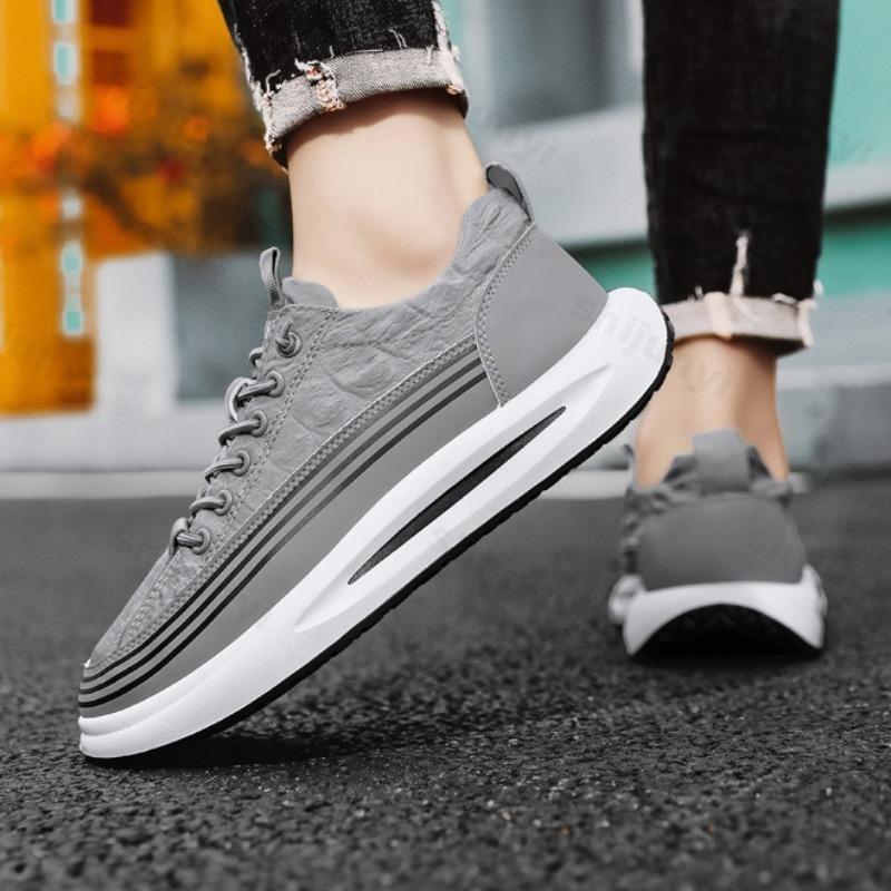 Fashion Men Shoes Sneaker Platform Sports Shoes Autumn Fashion Students Comfortable Outdoor Ice Silk Cloth Breathable Casual Shoes