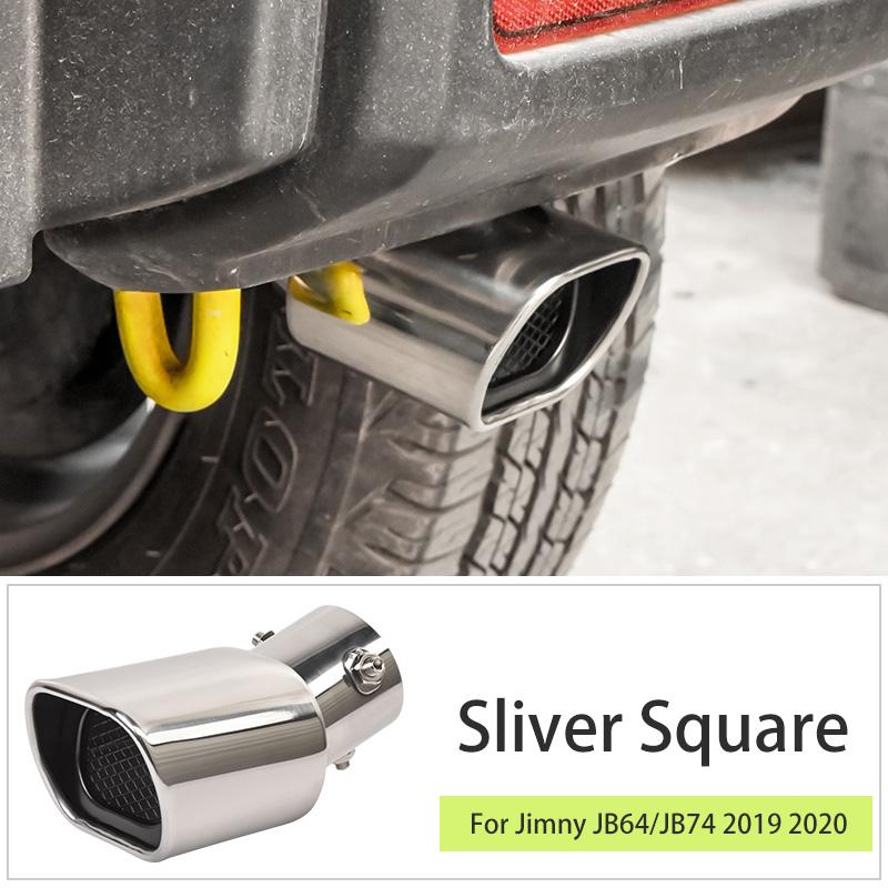 

Глушитель выхлопной трубы автомобиля, выхлопная труба из нержавеющей стали 304, задняя горловина для Suzuki Jimny 2022, аксессуары JB64 square sliver