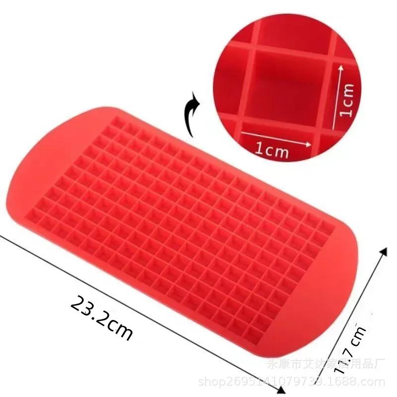 160 Grid Silicone Ice Tray Ice Cubes Foldable Ice Mold Breaker Grid Tray Small Square Mold Maker Silicone Mold