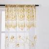 2pcs/set Tulip Gold Foil Sheer Curtains – Floral Semi-Blackout Window Curtains, Rod Pocket Home Decor