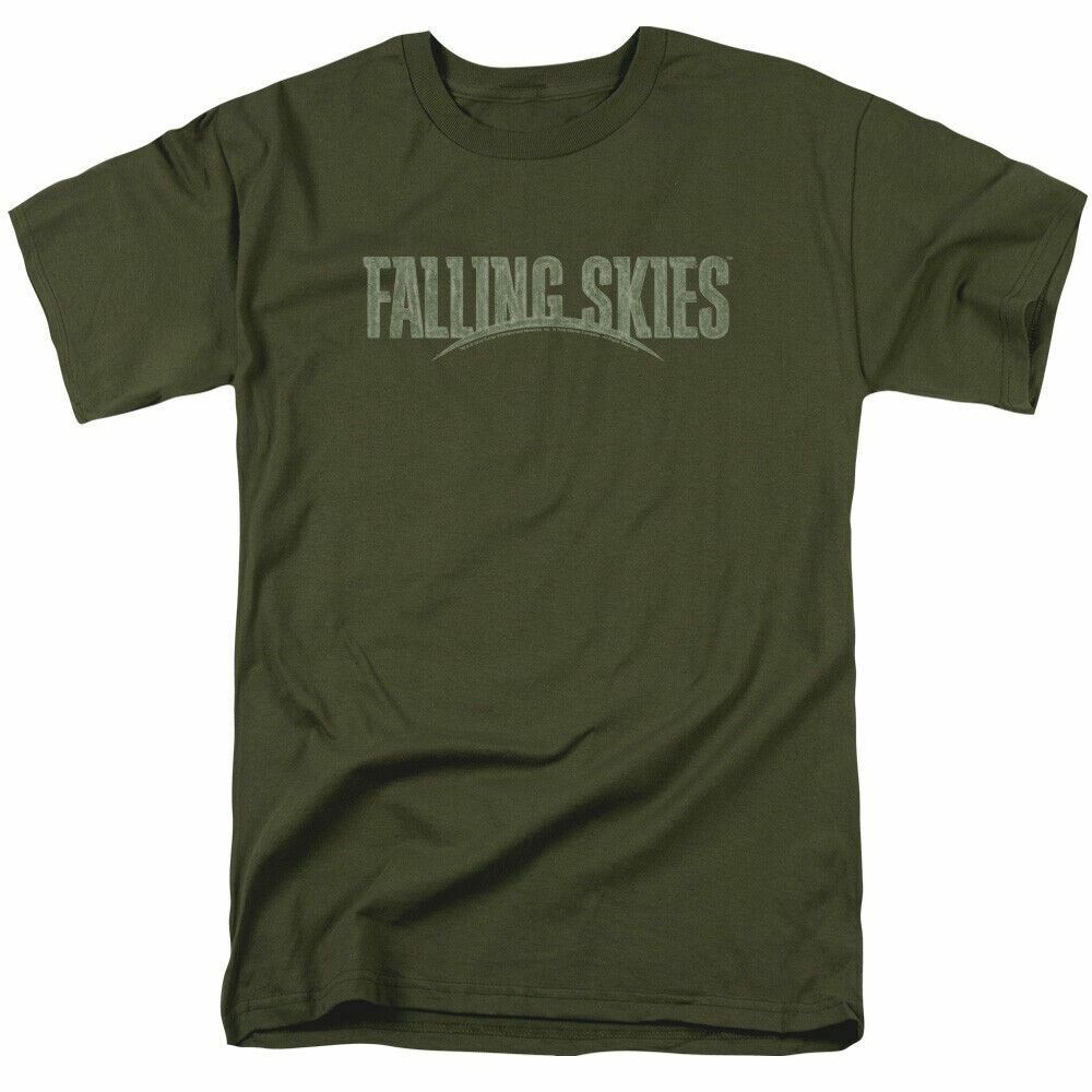 Falling Skies Distressed Logo T Shirt Licensed Sci-Fi Alien TV Military Green XXXXL