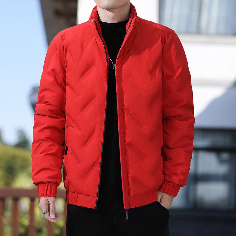 Men's Down Jacket Autumn and Winter Simple Trend Stand-up Collar Bread Jacket Men's Cold and Warm Youth Down Jacket