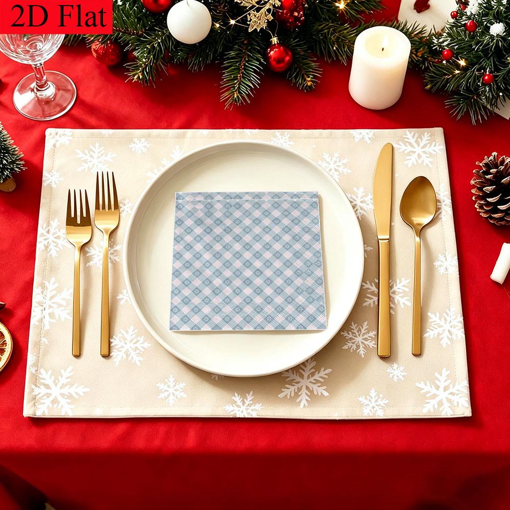 20pcs Disposable Napkins with Snowflake Pattern Print for Wedding,Parties,and Daily Use for Thanksgiving Fall Christmas Table Decoration