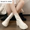 Platform Thick Heel Women Ankle Boots Fashion Modern Short Booties Winter Ladies Concise Largas Booties
