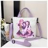 Anime Demon Slayer Canvas Crossbody Bag Cartoon Figures Print Shoulder Bags Fashion Minimalist Commuting Storage Handbag Gifts
