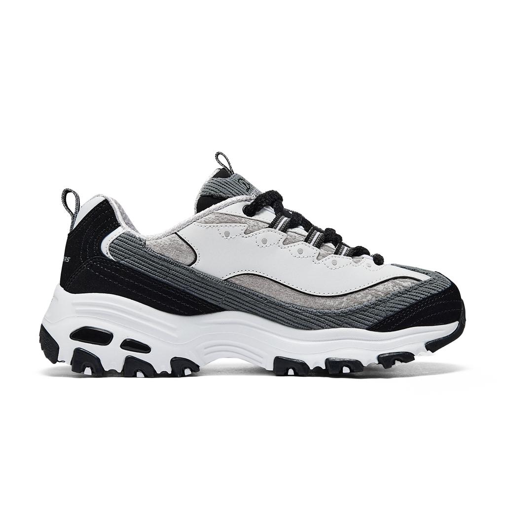 Skechers DLites 1.0 Moda Versátil Duradero Caña Baja Zapatos de Papá Zapatilla para Mujer Blanco Negro 150242-WBGY