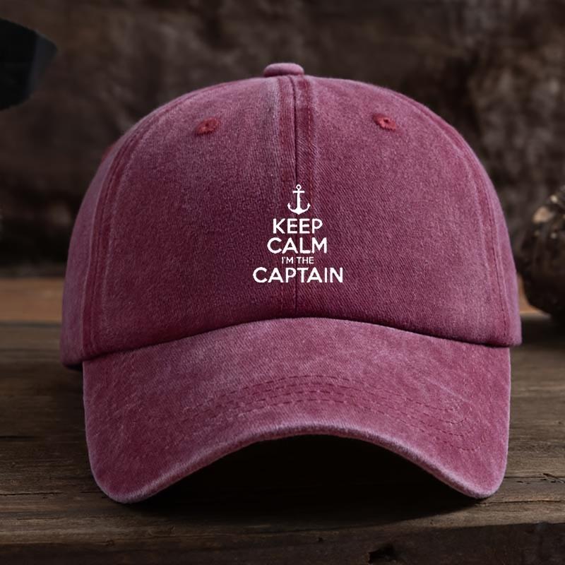 Fun 'Keep I'M The Captain' Printed Baseball Cap Adjustable Breathable Hat