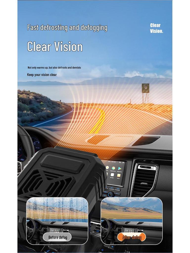 High Power Dual-Use Car Heater for Heating, Defrosting, and Defogging