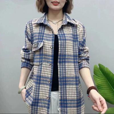 Women's Autumn and Winter Long-sleeved Shirts Are Versatile and Loose Middle-aged High-end Retro Loose Woolen Jacket