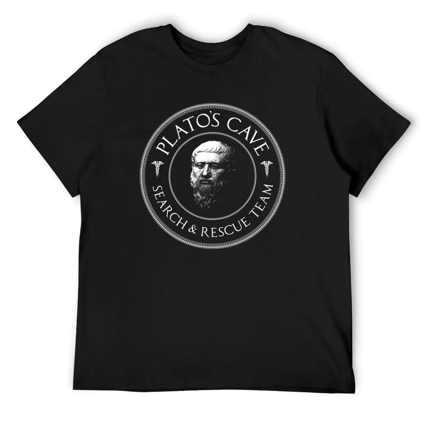 

Plato s Cave Rescue Team - Philosophy Gift T-Shirt plus sizes blacks vintage funny t shirts men XXXXXL чорний