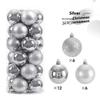 Hot 24Pcs 3/4/6cm Christmas Tree Balls Multicolor Xmas Ball Decorations Glitter Christmas Baubles Ornament Ball Party Home Decor
