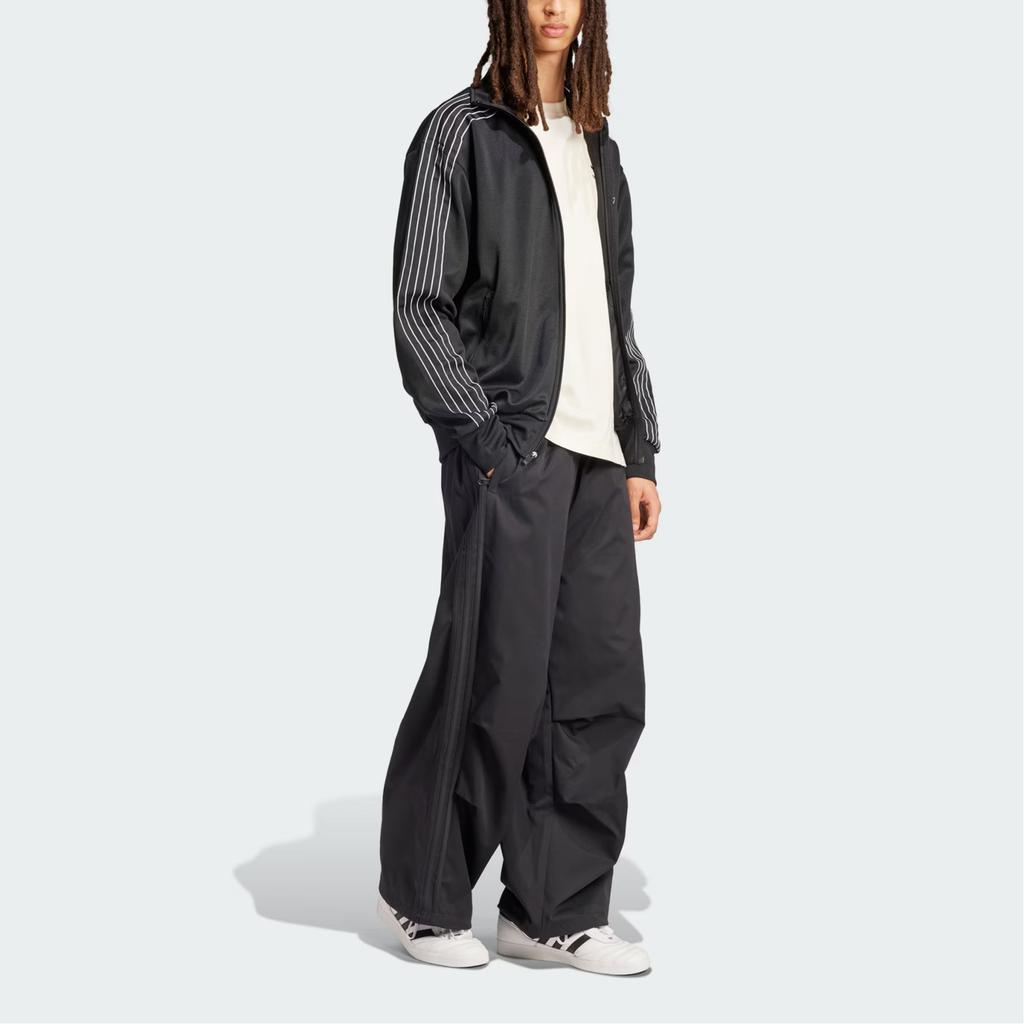 Adidas Originals Parachute FW24 Lace-Up Loose Solid Color Sports Casual Pants Men Pants Black IY2075