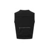 Li Ning Golden Era Solid Color Multi Zipper Design Casual Loose Vest Men Vests Black AMDT003-1