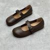 Johnature Ręcznie robione, oryginalne, skórzane, płaskie buty, miękka podeszwa, okrągły nosek, codzienne, uniwersalne buty damskie