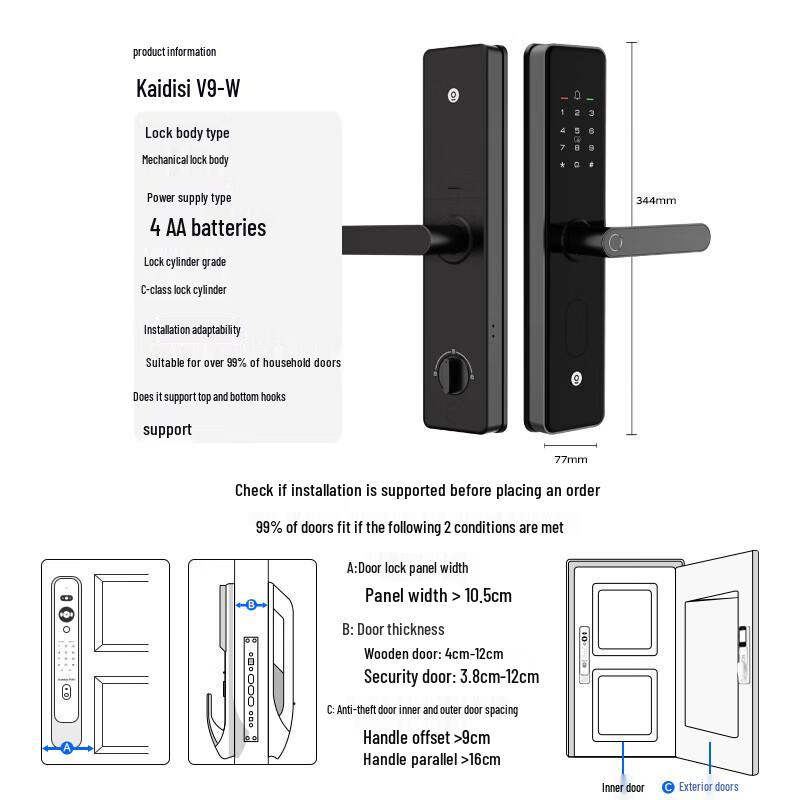 KAADAS V9-W Smart Electronic Door Lock