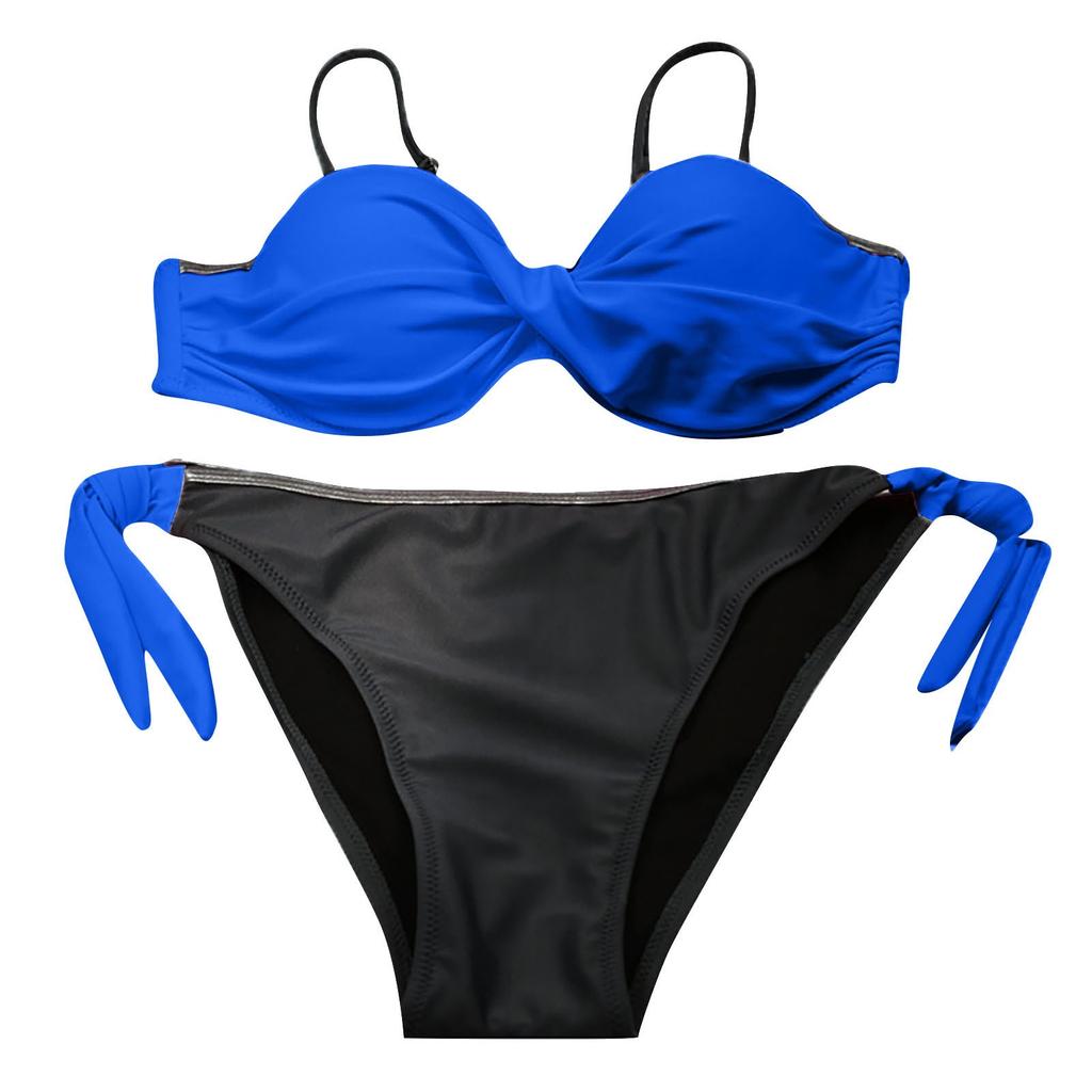 Women's Fashion Solid Color Swimsuit Camisole Sexy Bikini Backless Swimsuit