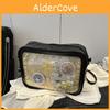 Solid Color Large Capacity Women Shoulder Bag With Transparent Compartment For Daily Fashion