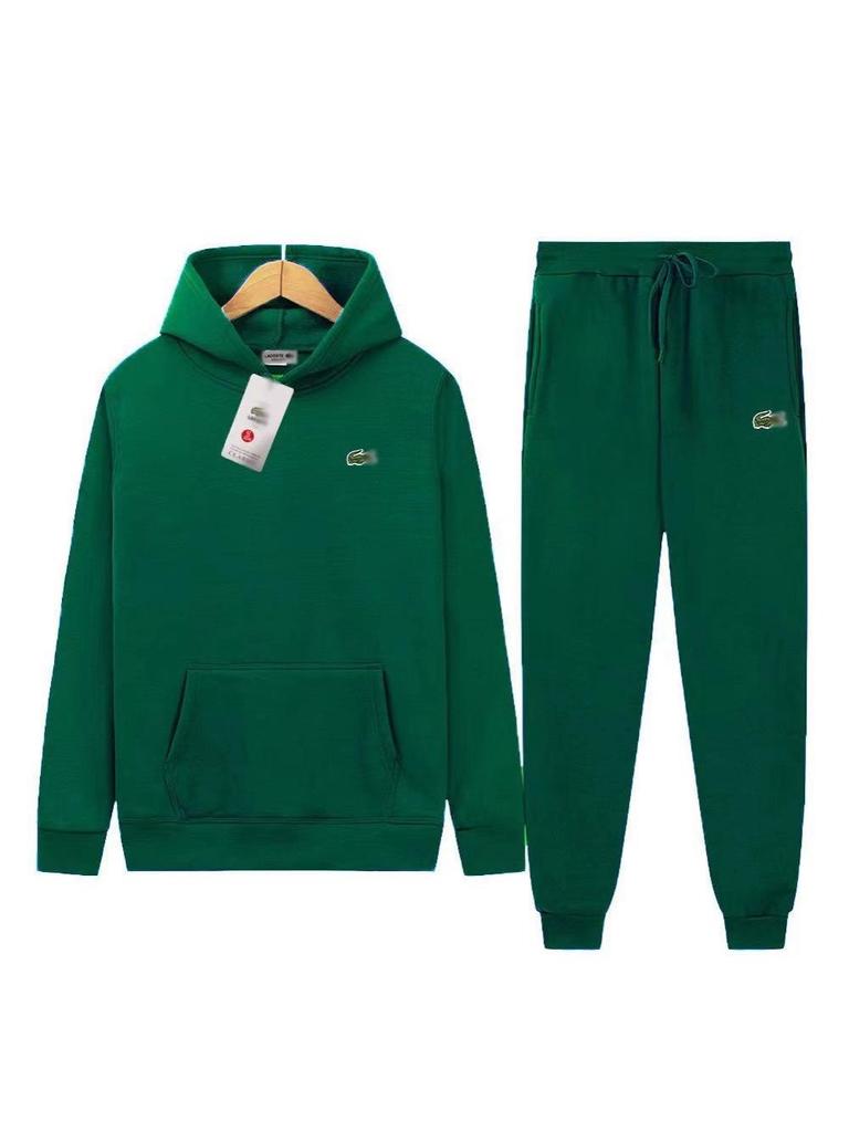 Bluza z kapturem i spodnie dresowe Unisex z haftowanym logo krokodyla - Modny strój casualowy