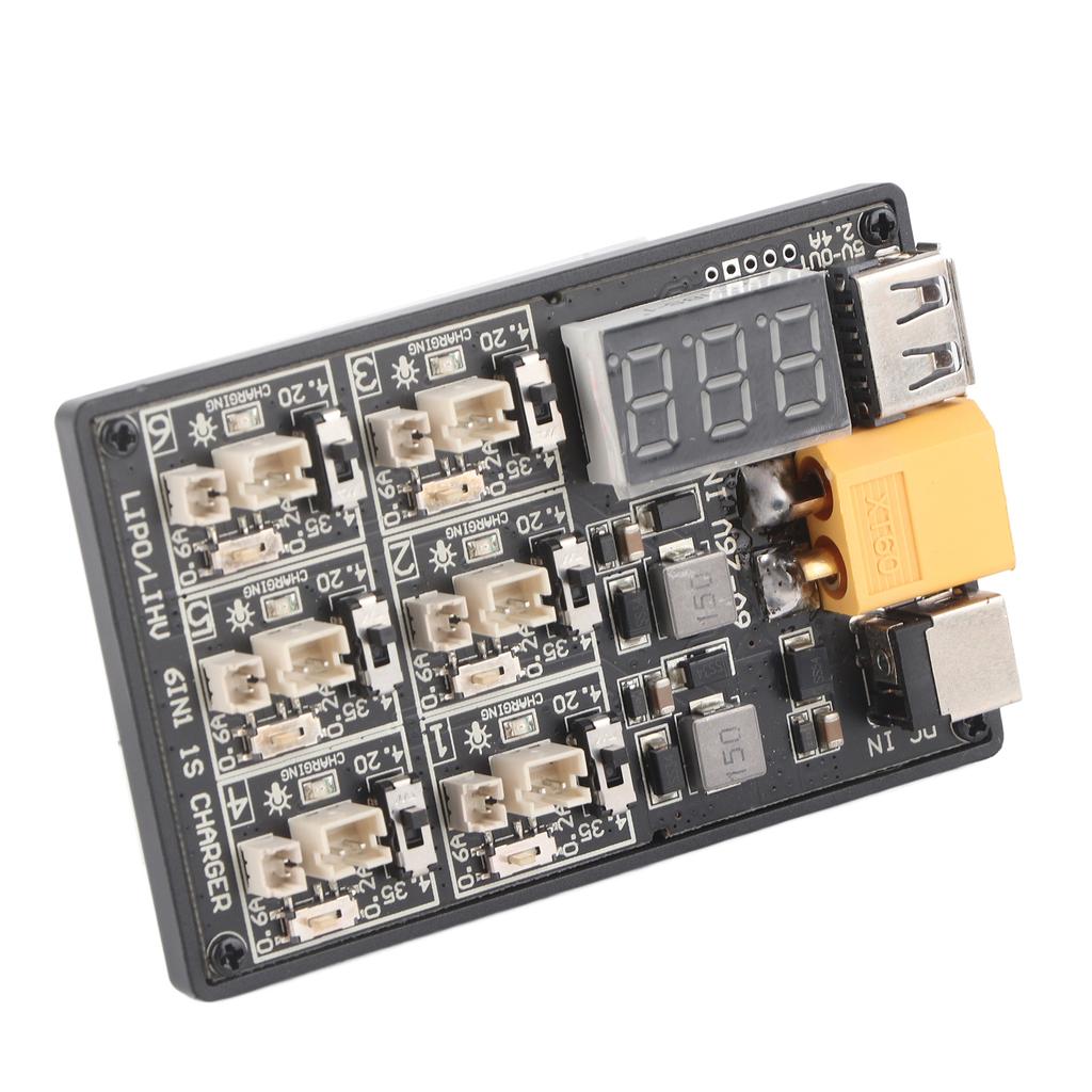 6in1 1S LiPo Battery Charger Charging Board RC Accessory with USB Interface